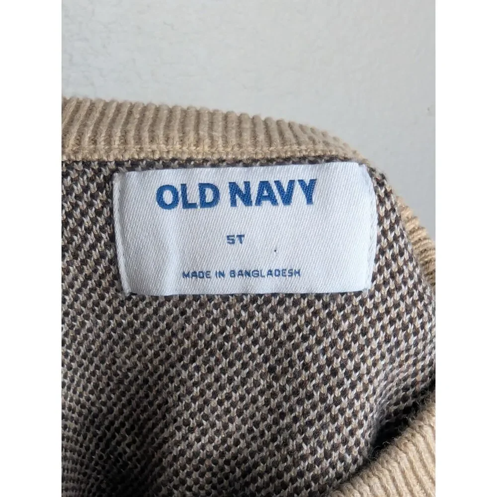 Equestrian Horse Kid's Cardigan Sweater 5T Brown Slouchy Old Navy Cotton